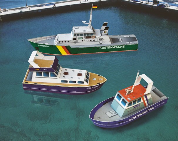 3 kleine Schiffe – Papier Modell