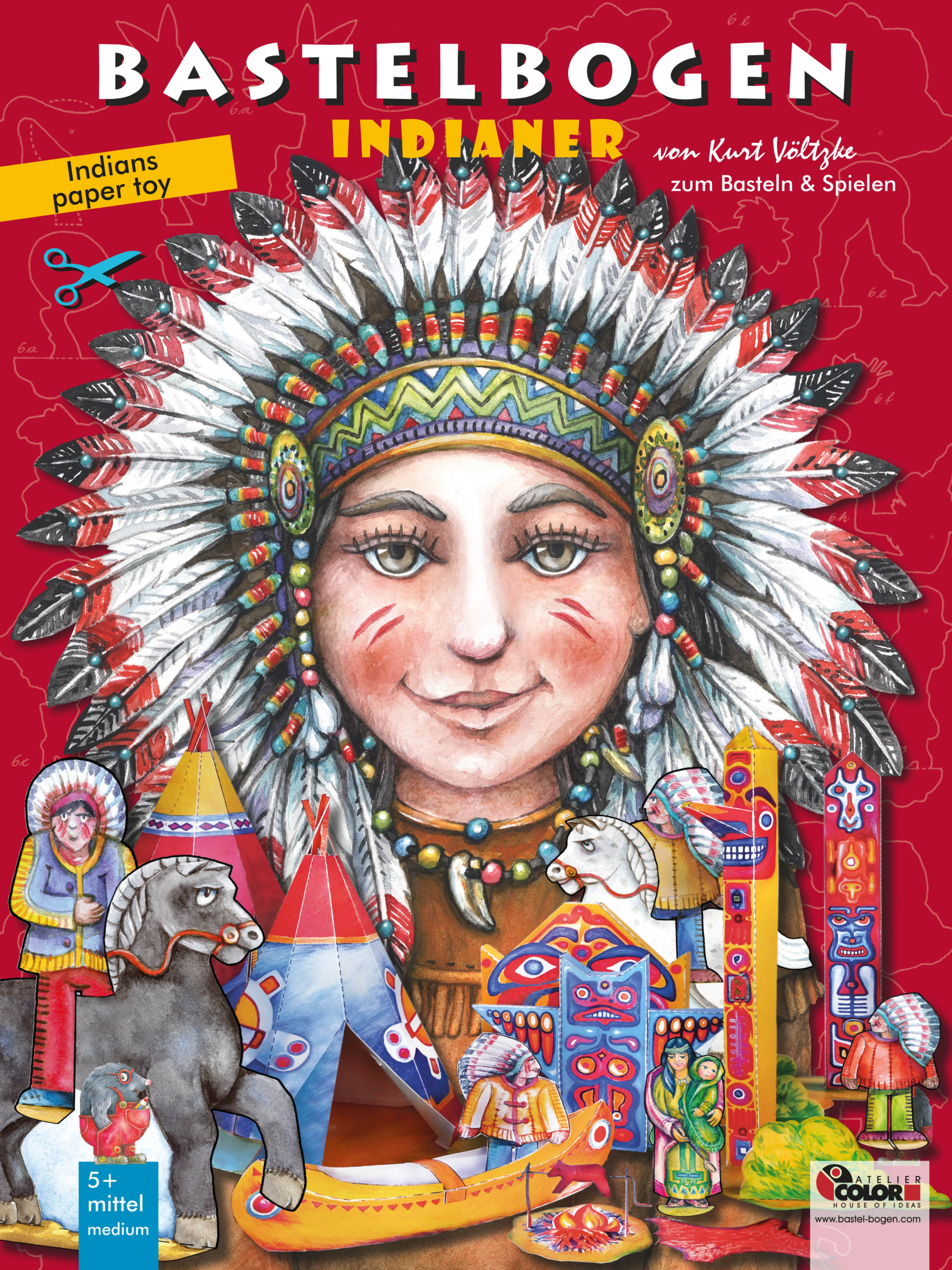 Indianer – Bastelbogen