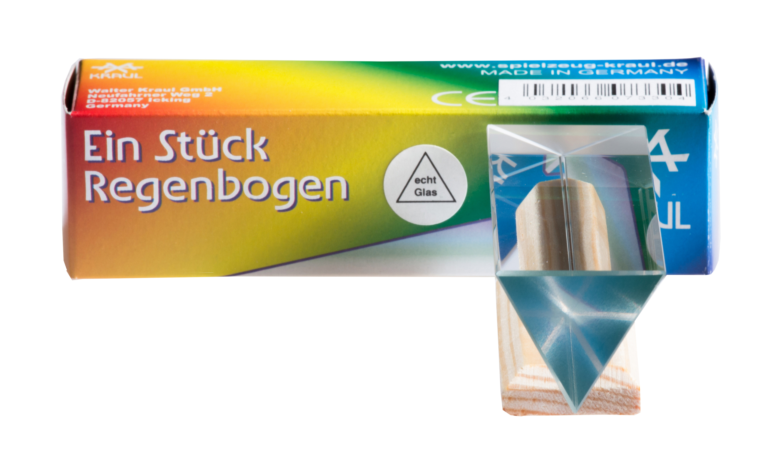 Ein Stück Regenbogen Glas gross