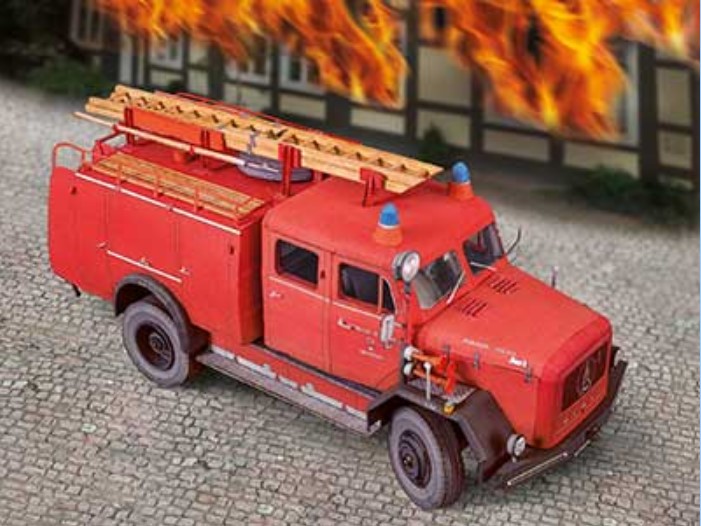 Magirus-Deutz TLF 16 Feuerwehrwagen – Papier Modell