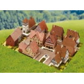 Dorf mit Fachwerkhäusern – Papier Modell