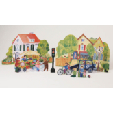 Ausschneide Bastelbogen Haus und Spiel