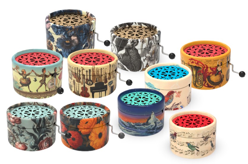 Assortierte Papierdosen – gemischt – gefüllt