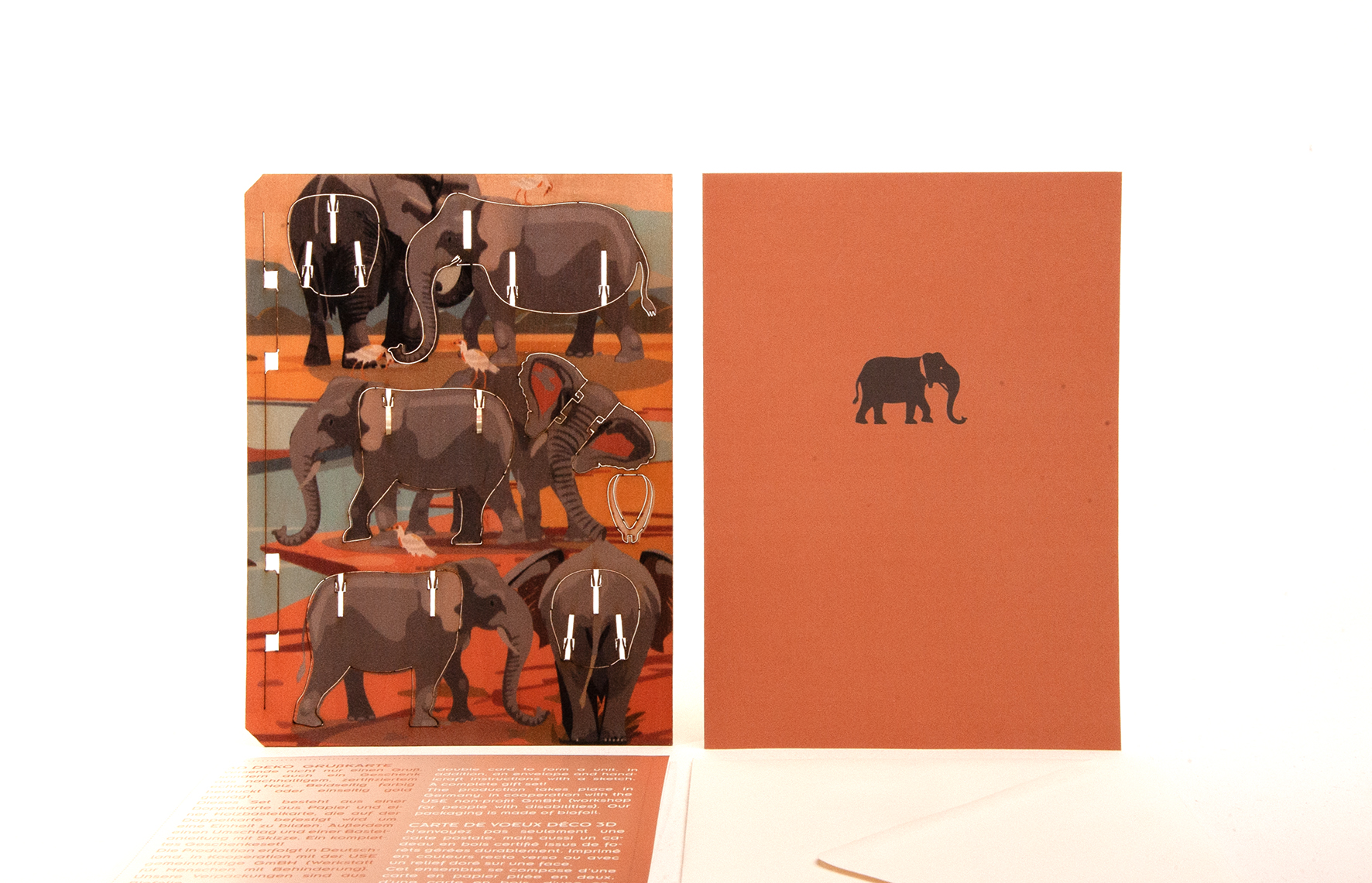 Elefant – 3D Deko Grusskarte
