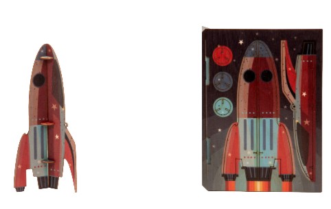 Rakete – 3D Deko Grusskarte