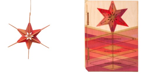 Stern rot – 3D Deko Grusskarte