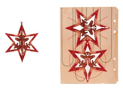 Stern Lebkuchenmann – 3D Deko Grusskarte