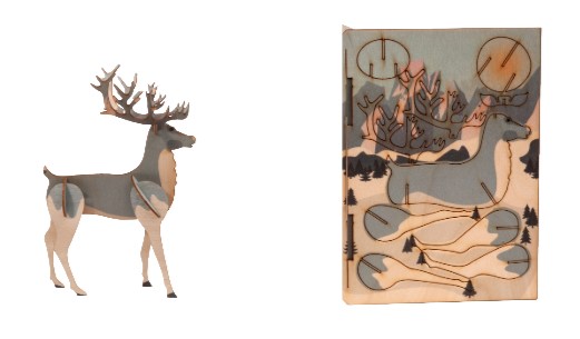 Rentier – 3D Deko Grusskarte