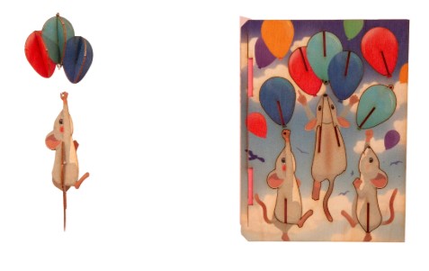 Maus – 3D Deko Grusskarte