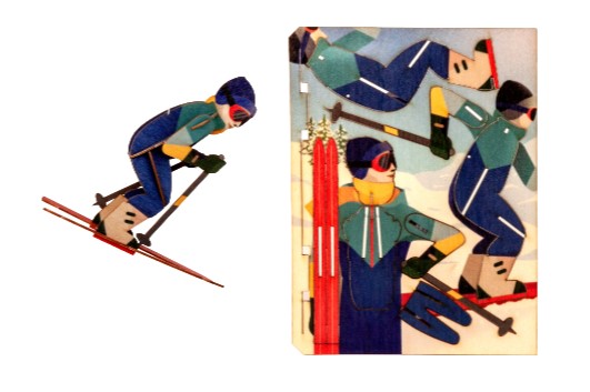 Skifahrer – 3D Deko Grusskarte