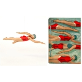 Schwimmerin – 3D Deko Grusskarte