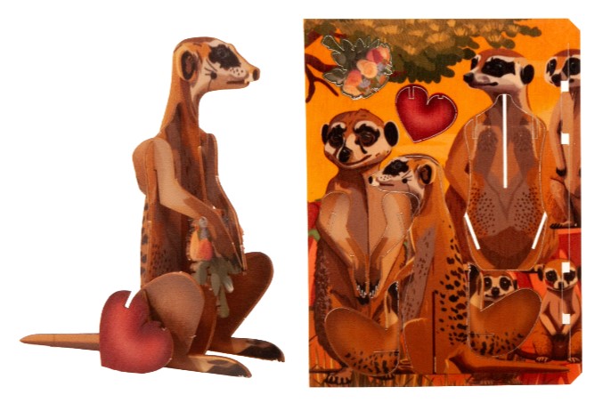 Erdmännchen – 3D Deko Grusskarte