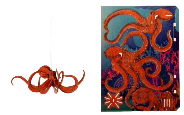 Oktopus – 3D Deko Grusskarte