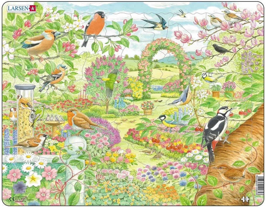 Rahmenpuzzle Vögel im Garten