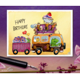 Postkarten – Happy Birthday Bus