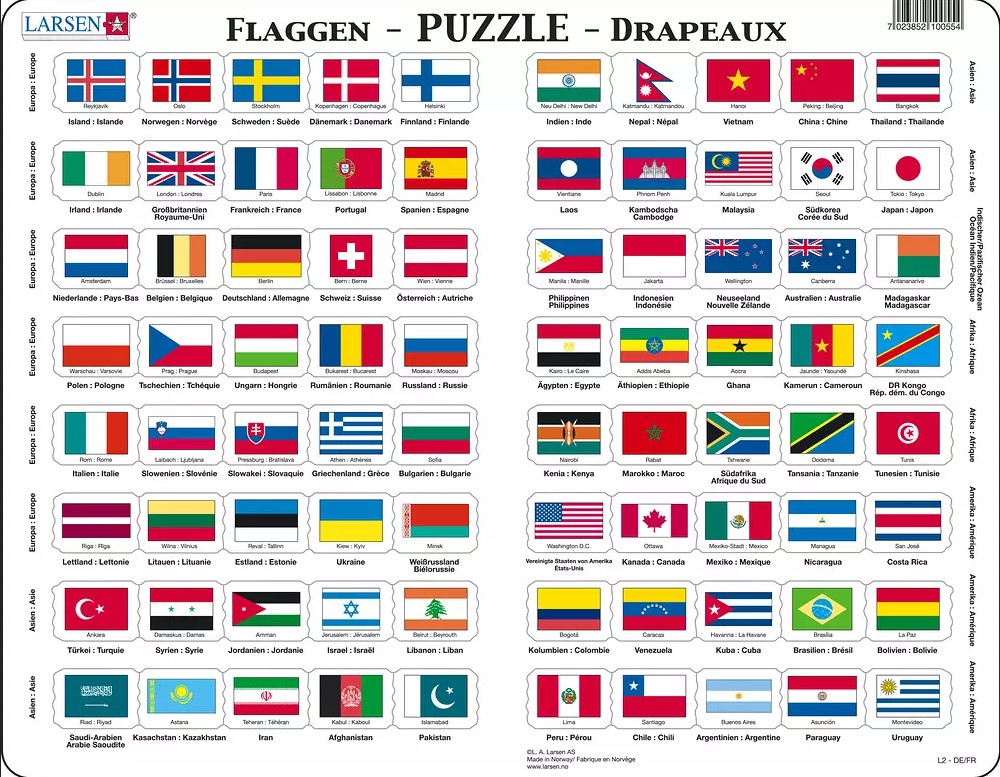 Rahmenpuzzle Flaggen/Drapeaux