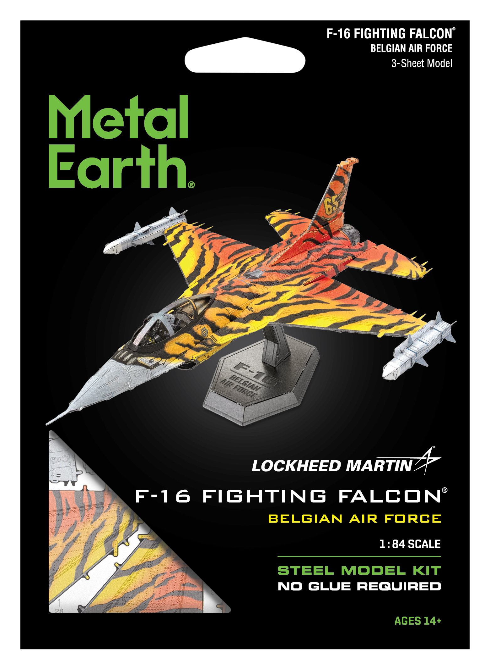 F-16 Fighting Falcon – Belgian Air Force – Metall Bausatz