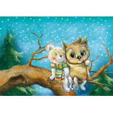 Postkarten – Wintereule und Kuschelbär