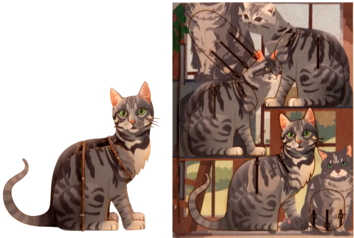 Katze sitzend – 3D Deko Grusskarte
