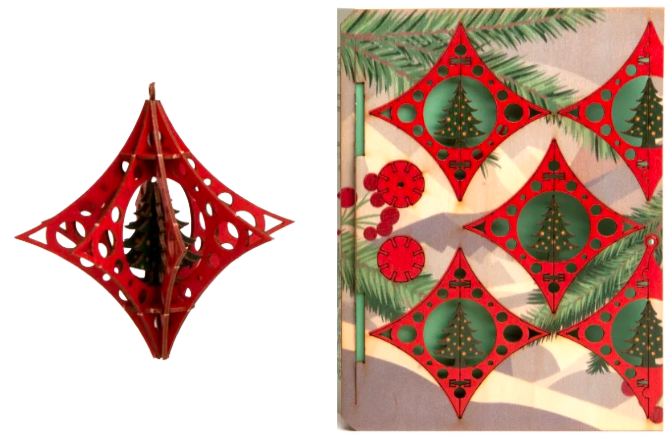 Weihnachtsschmuck – Tanne – 3D Deko Grusskarte