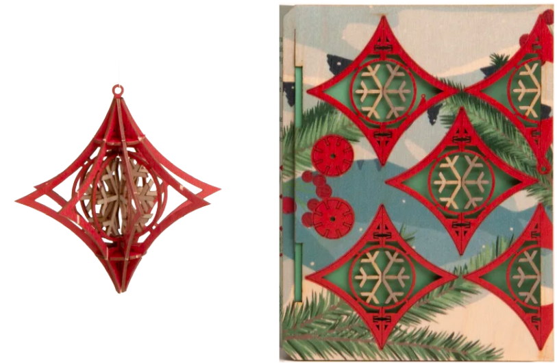 Weihnachtsschmuck – Schneeflocke – 3D Deko Grusskarte