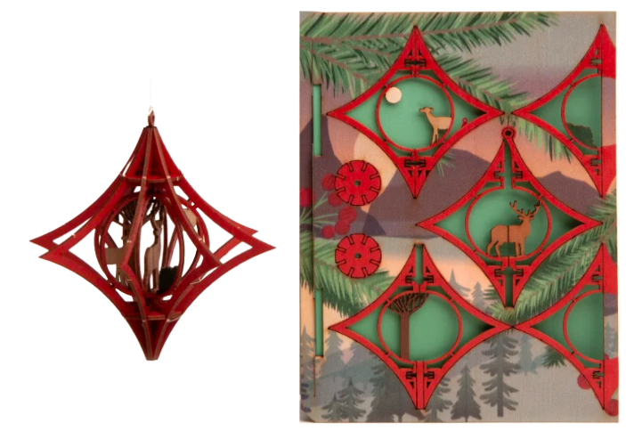 Weihnachtsschmuck – Rentier – 3D Deko Grusskarte