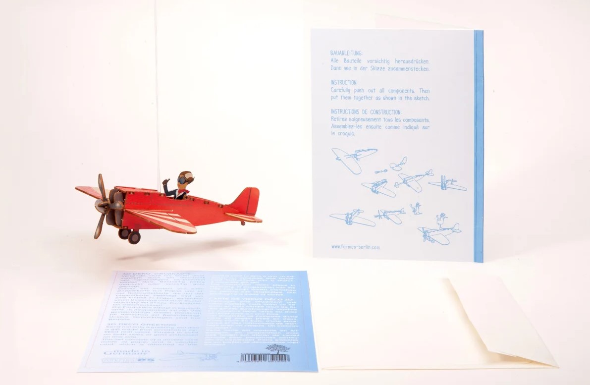 Flugzeug – 3D Deko Grusskarte