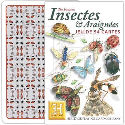 Verpackung und Rückseite der Spielkarten Insects et Araignées