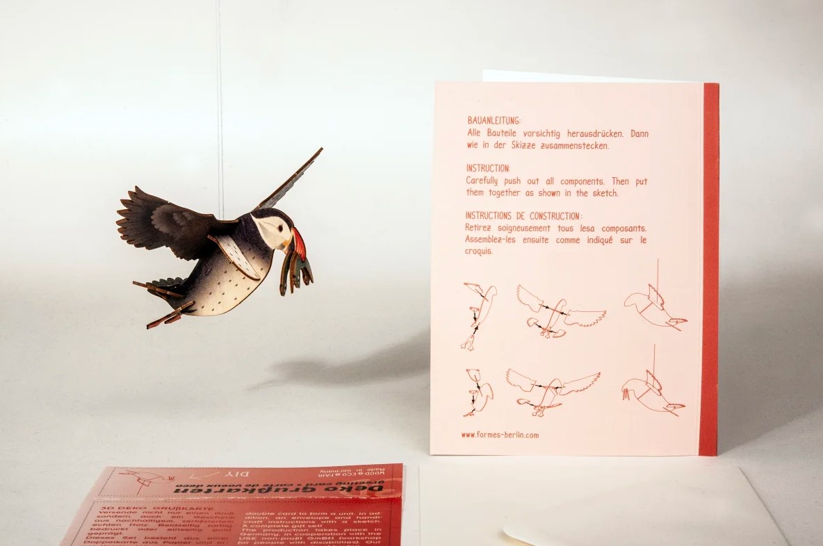 Papagaientaucher – 3D Deko Grusskarte