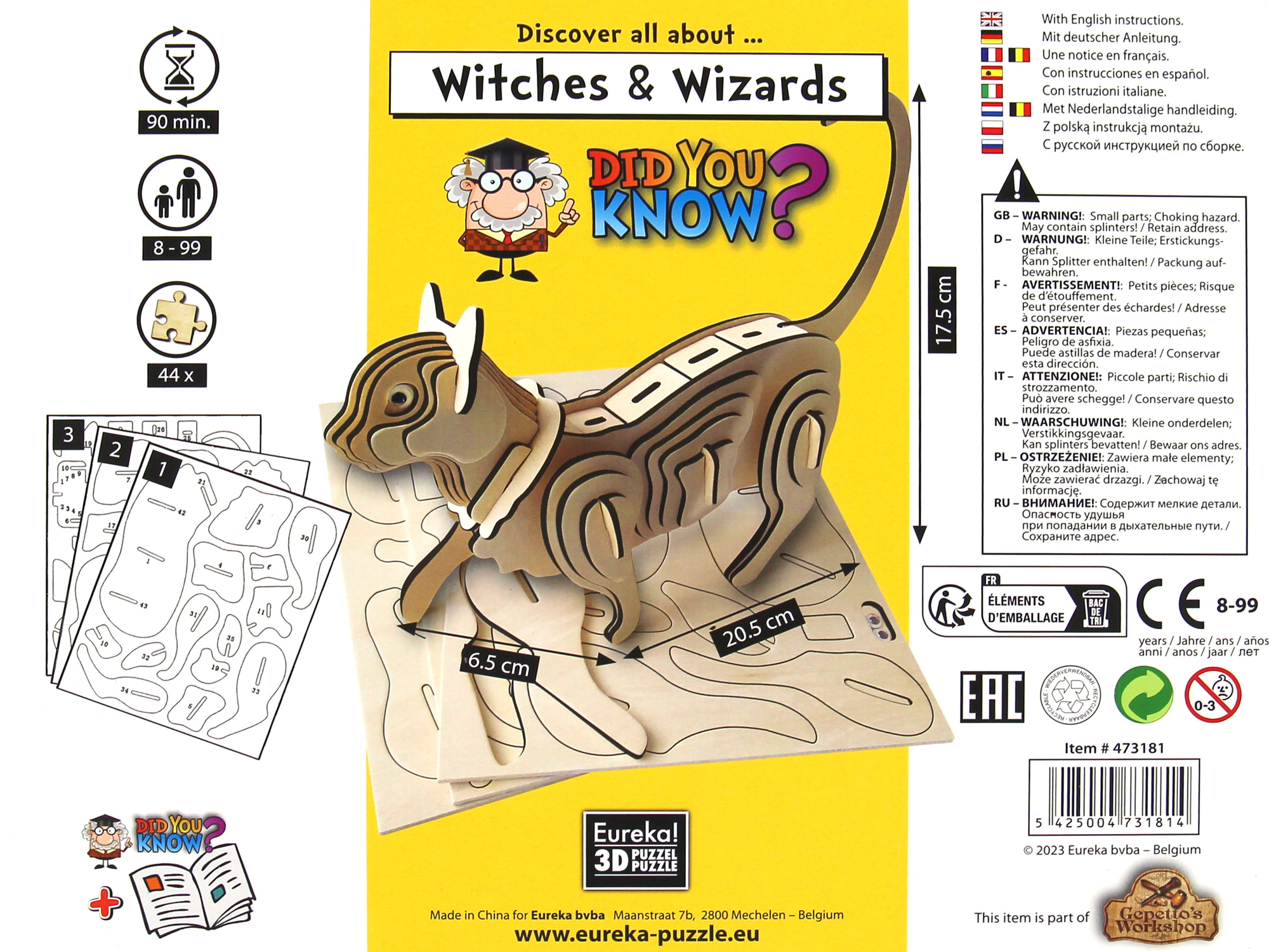 Gepettos‘ Discover all about Witches & Wizards – Katzen Bausatz aus Holz