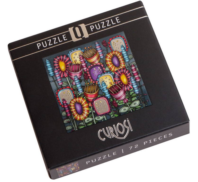 Q Puzzle – Silber 1 (bunte Blumen)