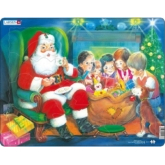 Rahmenpuzzle Weihnachtsmann mit Kindern